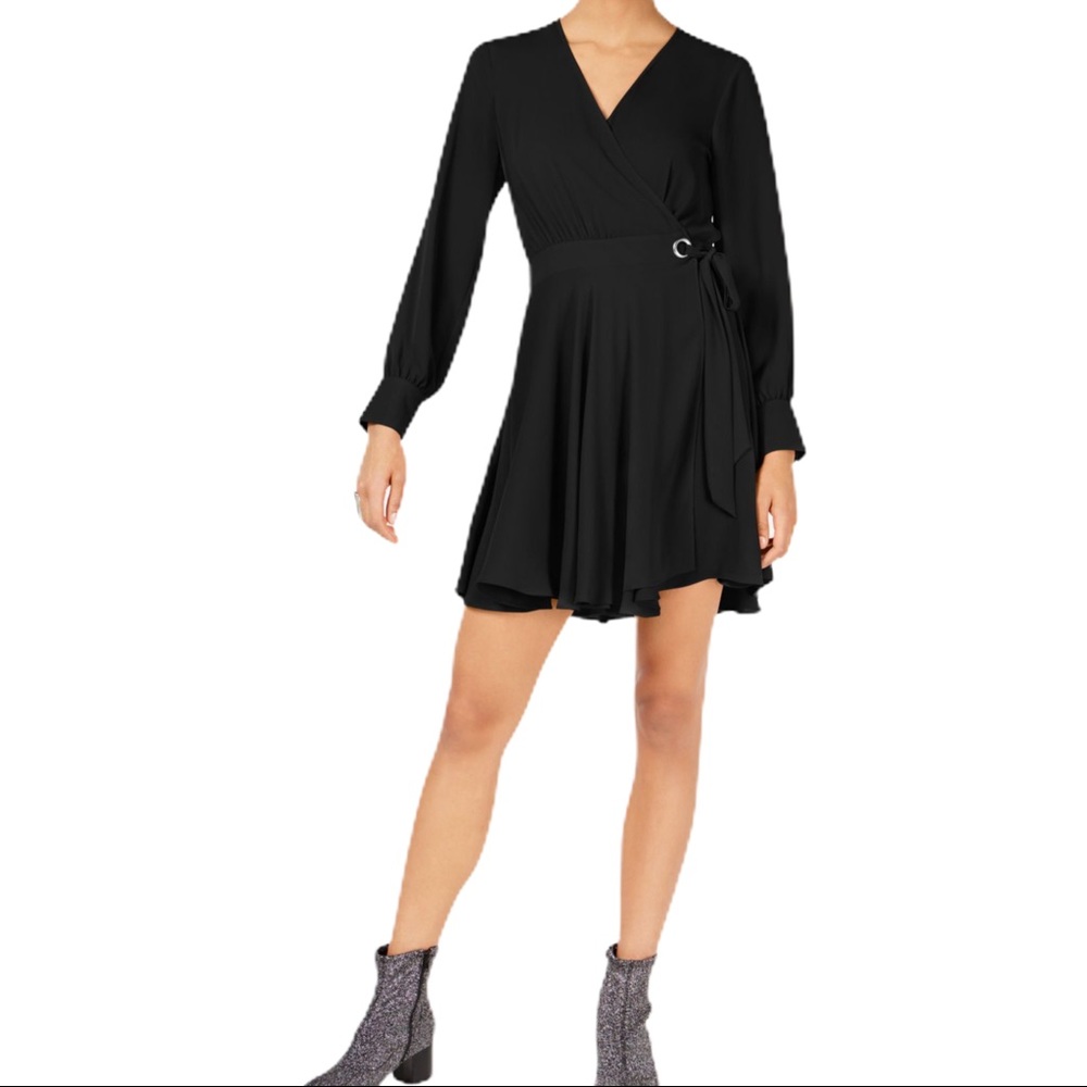 Bar III black wrap dress size XS‎ NWT